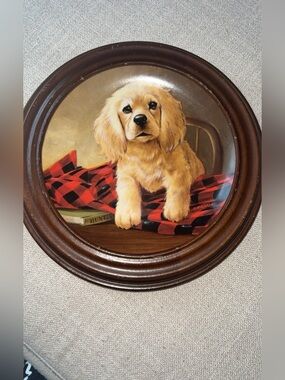 Vintage 1988 Cocker Spaniel Decorative Round Wall Plate